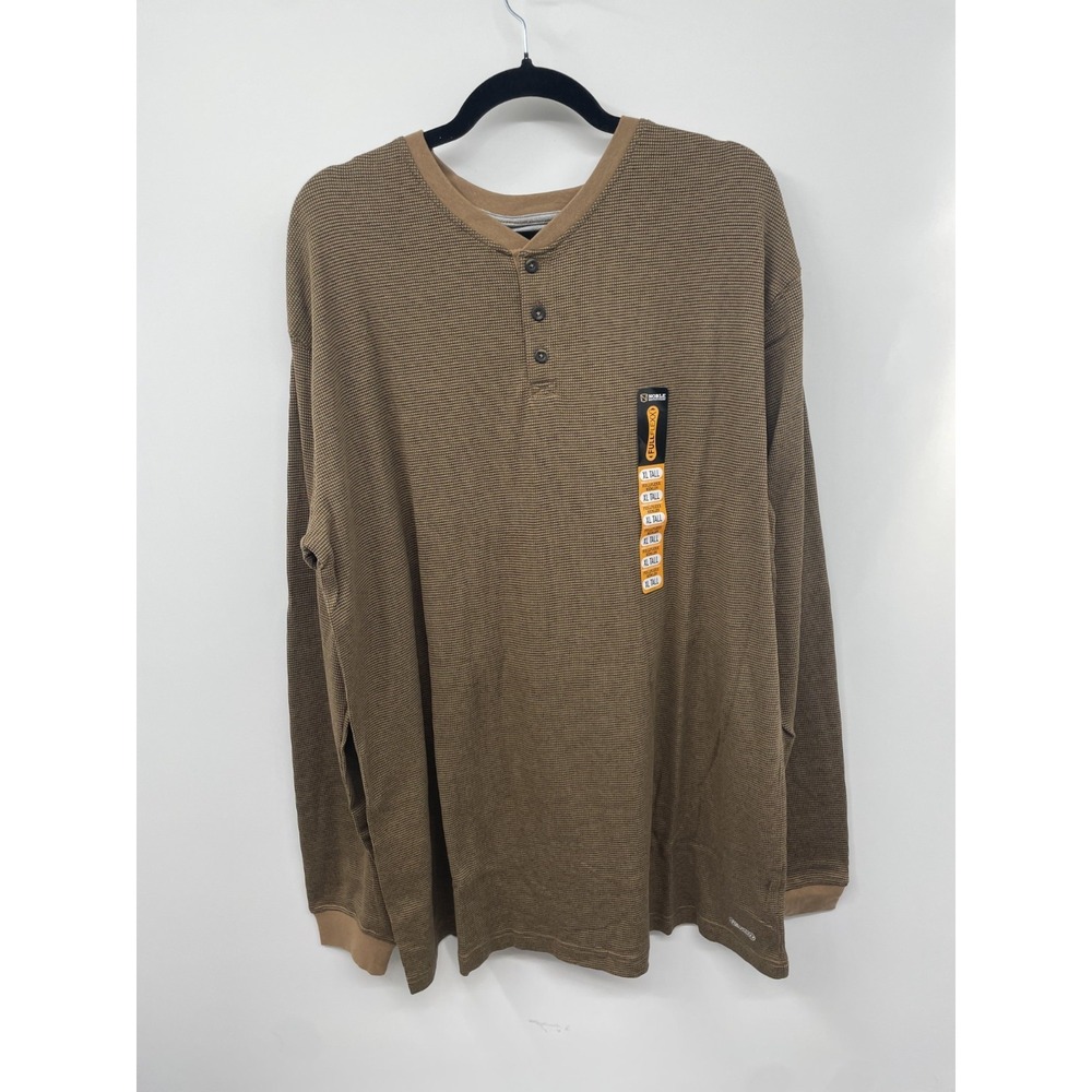Noble Outfitters FullFlexx Top Men's XL Tall Coyote Henley Neck Relaxed Fit‎ NWT